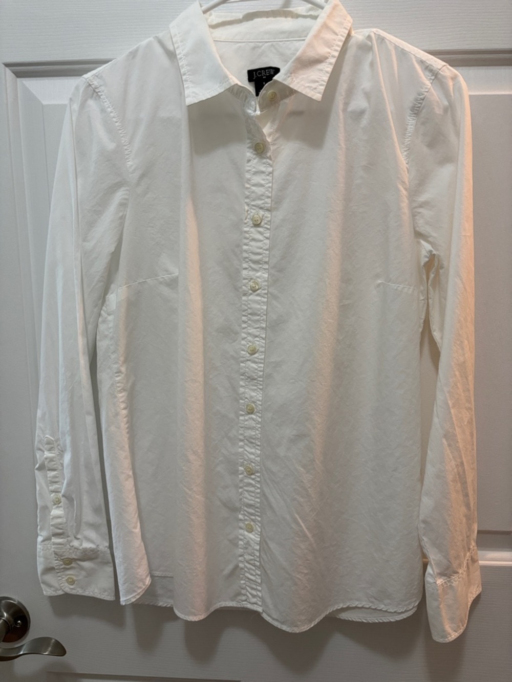 J. Crew Classic White Cotton Button-Up Shirt - Women’s